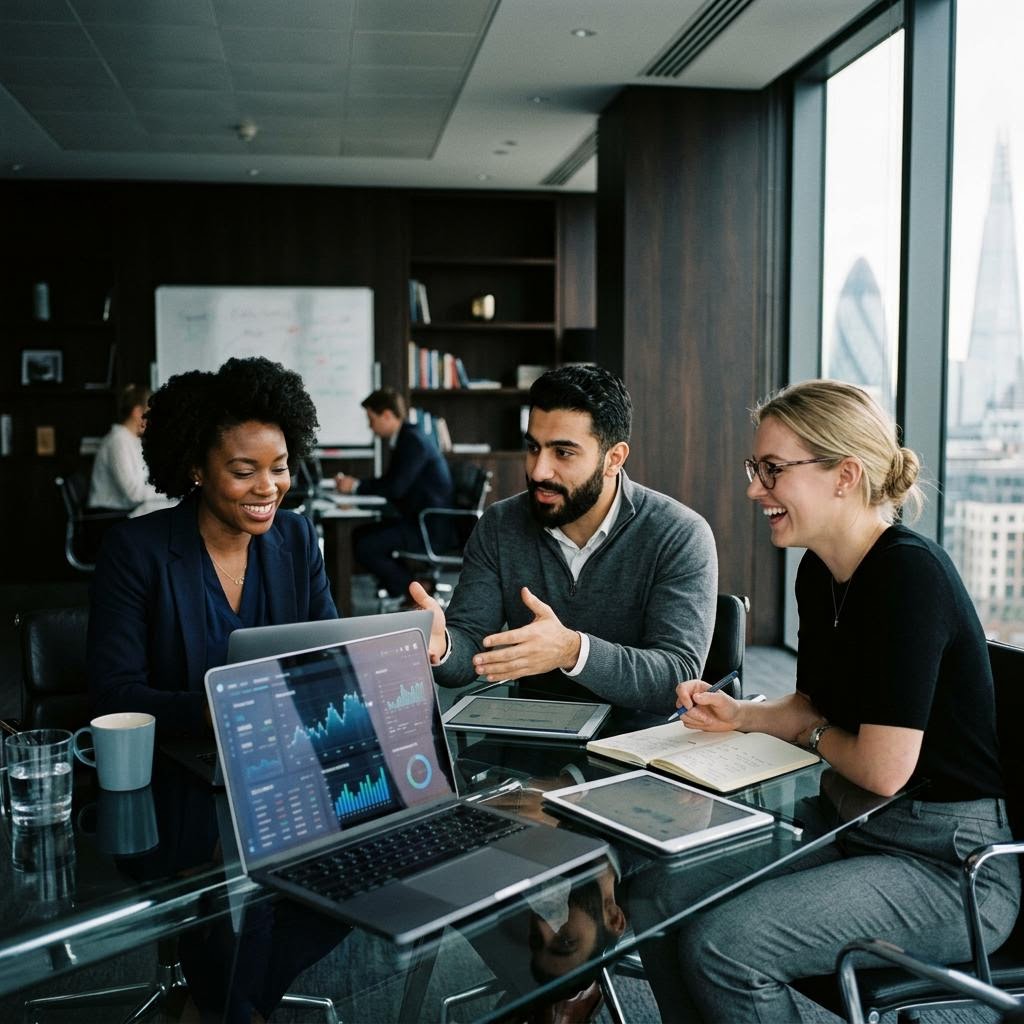 Quantitative engineers reviewing algorithmic risk models